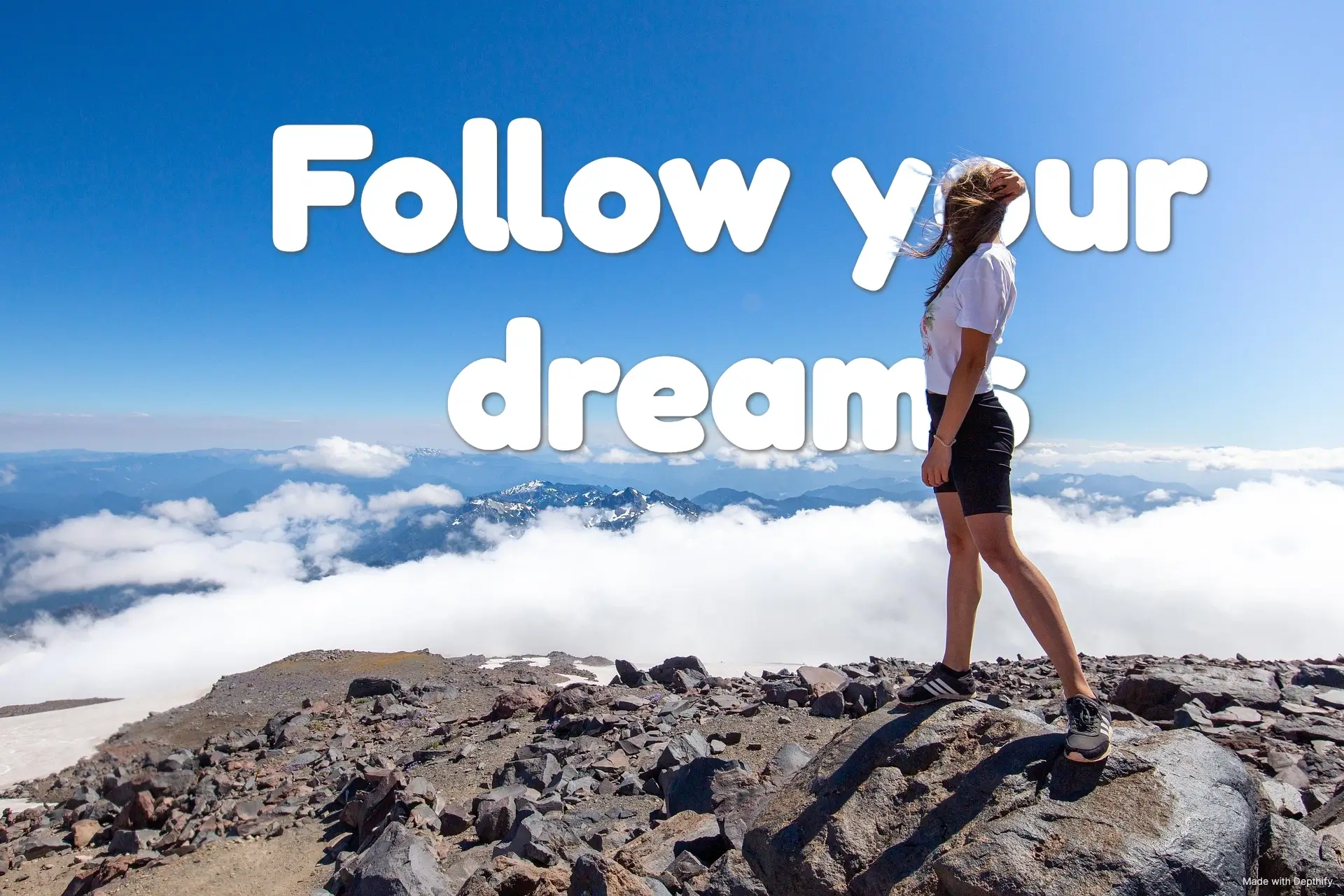 Text behind person effect